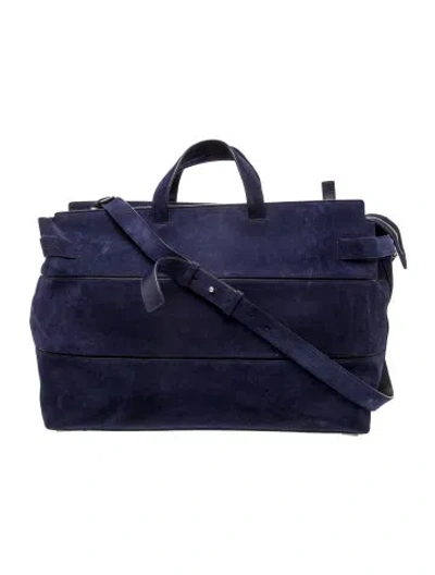 Pre-owned Ferragamo Suede Messenger Bag In Blue