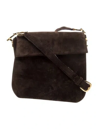 Pre-owned Ferragamo Suede Messenger Bag In Brown
