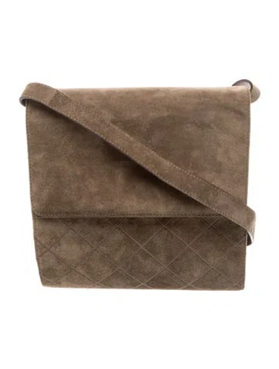 Pre-owned Ferragamo Suede Messenger Bag In Brown