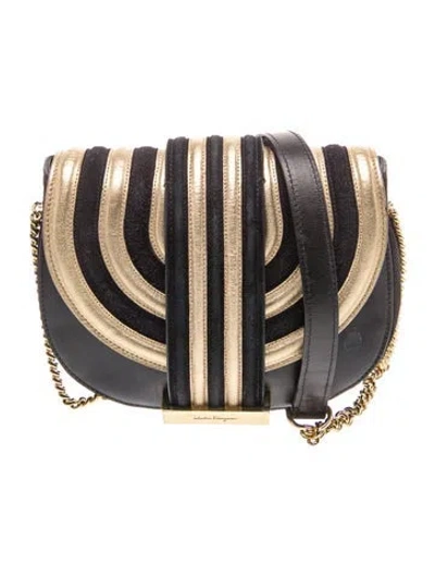 Pre-owned Ferragamo Suede Minaudière In Neutral