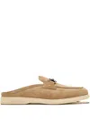 Ferragamo Suede Mules In Neutral
