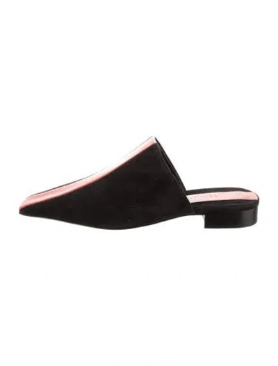 Pre-owned Ferragamo Suede Mules In Black