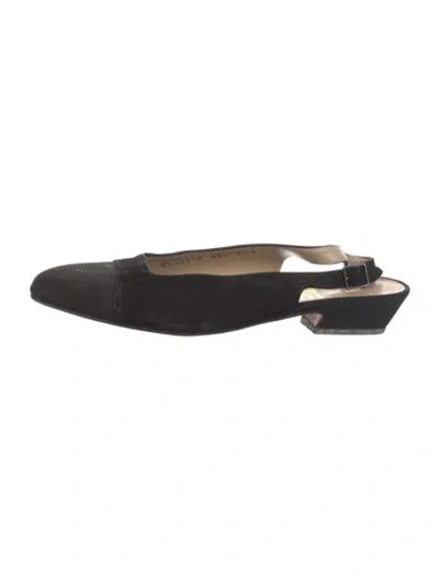Pre-owned Ferragamo Suede Mules In Black