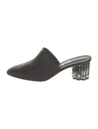 Pre-owned Ferragamo Suede Mules In Black