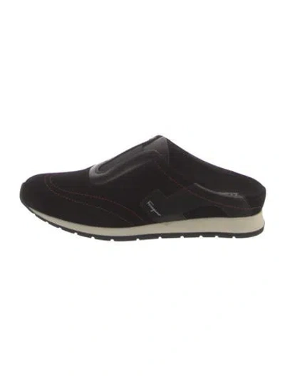 Pre-owned Ferragamo Suede Mules In Blue