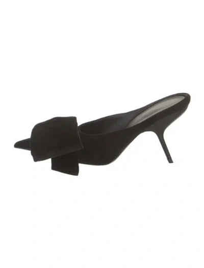 Pre-owned Ferragamo Suede Mules W/ Tags In Black