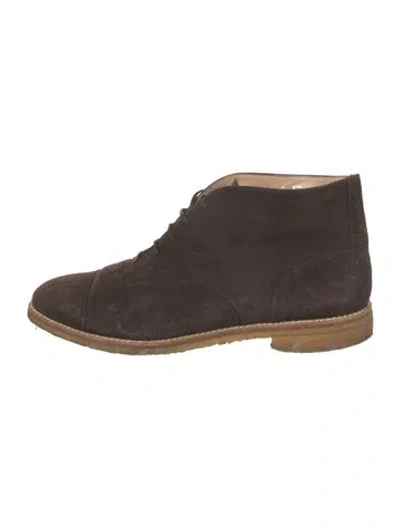 Pre-owned Ferragamo Suede Oxfords In Brown