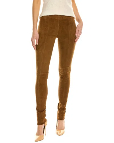 Ferragamo Suede Pant In Brown