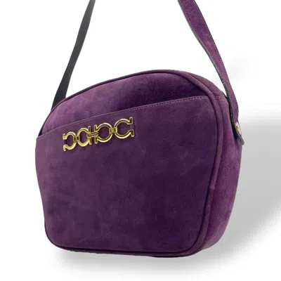 Pre-owned Ferragamo Suede Pochette Shoulder Bag () In Purple
