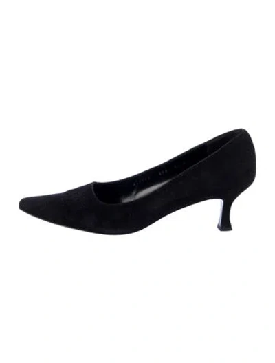 Pre-owned Ferragamo Suede Pumps In Black