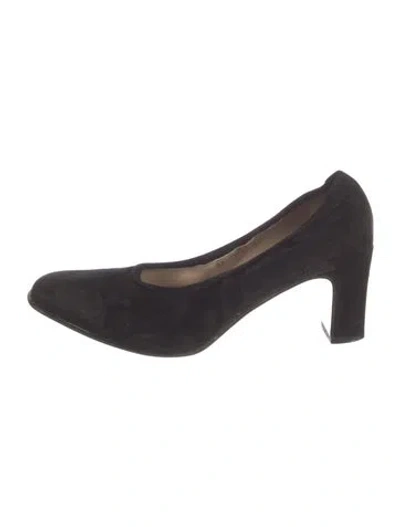 Pre-owned Ferragamo Suede Pumps In Black