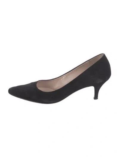 Pre-owned Ferragamo Suede Pumps In Black
