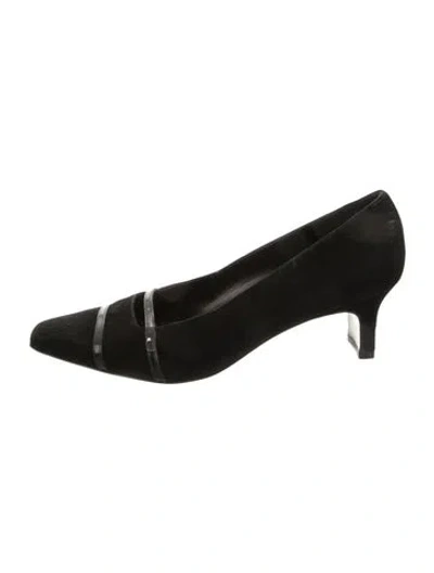 Pre-owned Ferragamo Suede Pumps In Black