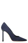 Ferragamo Logo High Heels In Blue