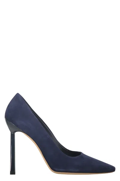 Ferragamo Suede Pumps In Blue