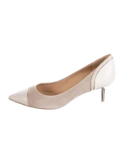Pre-owned Ferragamo Suede Pumps In Neutral