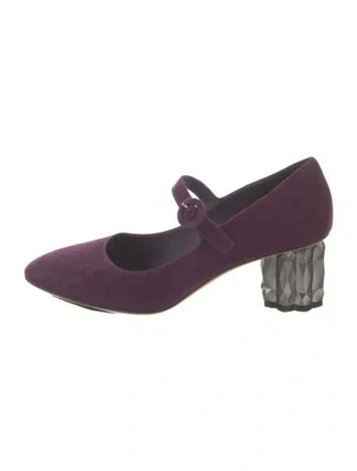 Pre-owned Ferragamo Suede Pumps In Purple