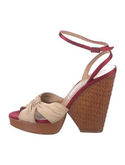 Pre-owned Ferragamo Suede Sandals In Neutral