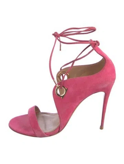 Pre-owned Ferragamo Suede Sandals In Pink