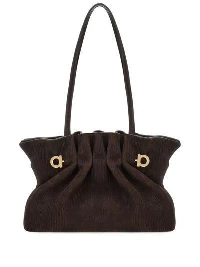 Ferragamo Suede Shoulder Bag