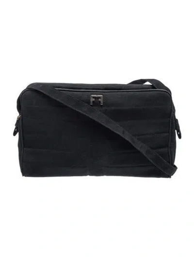 Pre-owned Ferragamo Suede Shoulder Bag In Black