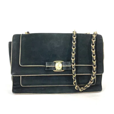 Pre-owned Ferragamo Suede Shoulder Bag () In Black
