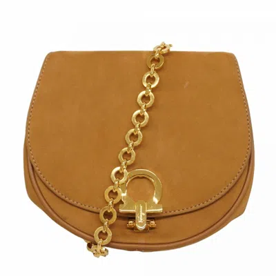 Pre-owned Ferragamo Suede Shoulder Bag () In Sand