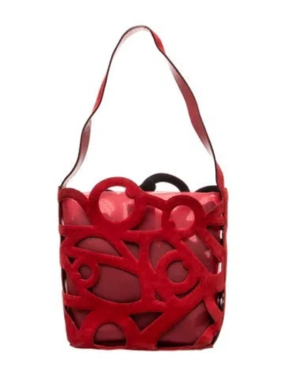 Pre-owned Ferragamo Suede Shoulder Bag In Red