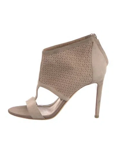 Pre-owned Ferragamo Suede Slingback Sandals In Neutral