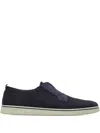 Ferragamo Navy Blue Laceless Sneakers In Blue