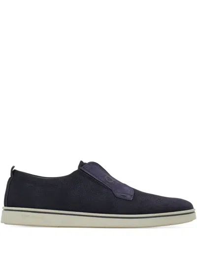 FERRAGAMO SUEDE SLIP-ON SNEAKERS