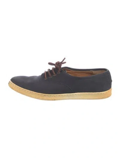 Pre-owned Ferragamo Suede Sneakers In Blue