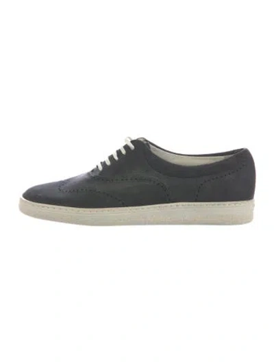 Pre-owned Ferragamo Suede Sneakers In Blue