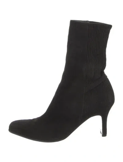 Pre-owned Ferragamo Suede Sock Boots In Black