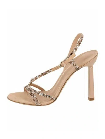 Pre-owned Ferragamo Suede Solid Sandals W/ Tags In Brown