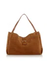 Ferragamo Suede Tote In Brown