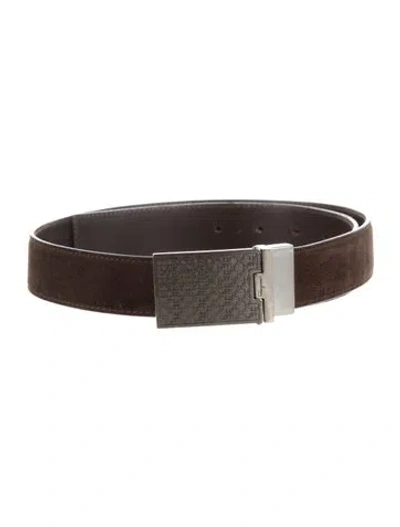 Pre-owned Ferragamo Suede Waist Belt In Brown