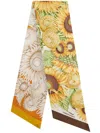Ferragamo Sunflower Print Rectangular Scarf In Yellow & Orange
