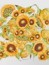 Ferragamo Sunflower Print Silk Scarf In Yellow