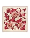 Ferragamo Sunflower Print Silk Scarf In Avorio/bordeaux