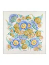 Ferragamo Sunflower Print Silk Scarf In Tan