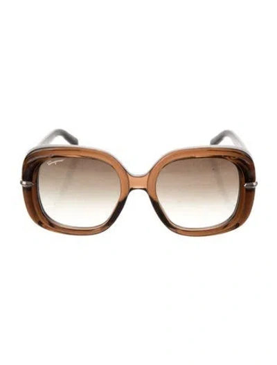 Pre-owned Ferragamo Sunglasses In Brown