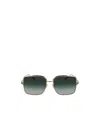 Ferragamo Gancini 57mm Modified Rectangular Sunglasses In Green