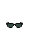 Ferragamo Rivets 53mm Rectangular Sunglasses In Black