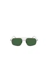 Ferragamo Gancini Evolution 57mm Rectangular Sunglasses In Green