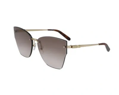 Pre-owned Ferragamo Sunglasses Sf223s 42687 704 Brown Gold Authentic Woman