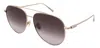 Ferragamo Sunglasses Sf308s-703-61-15-145 Non-polarized In Gold