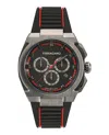 Ferragamo Men's 43mm Supreme Chrono Watch With Polyurethane Strap, Gunmetal In Multi