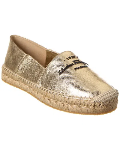 Ferragamo Salvatore  Susana Leather Espadrille In Brown