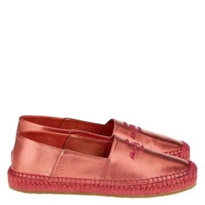 Ferragamo Susana Metallic Logo Espadrilles In Pink